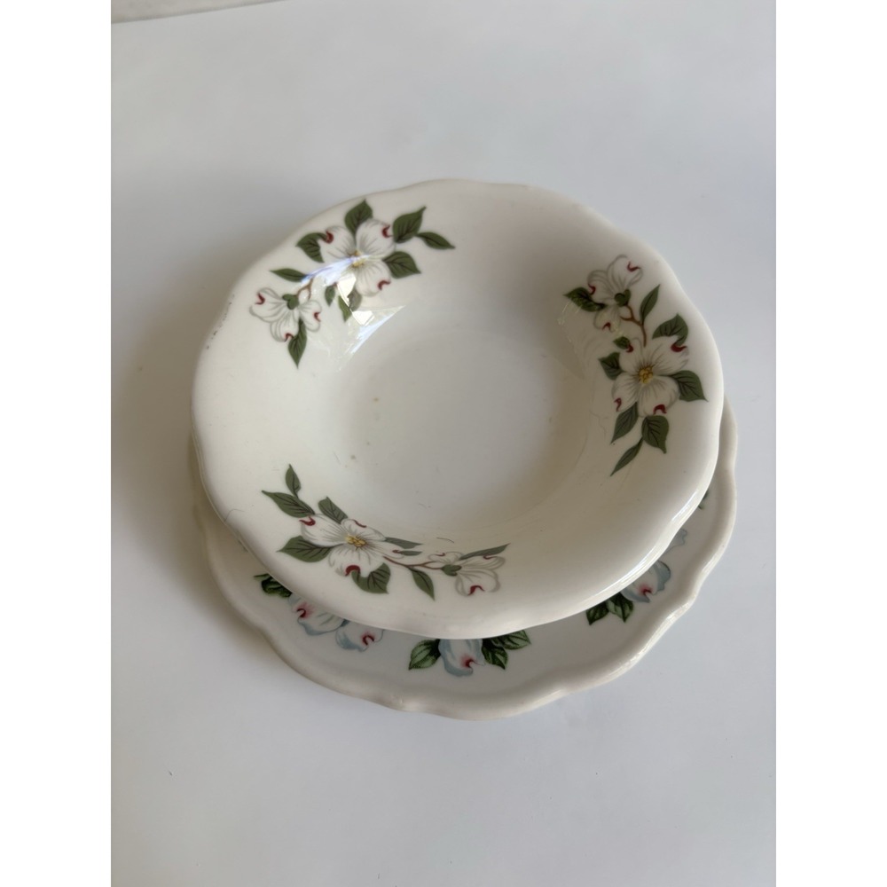 Syracuse China Restaurant Ware Dogwood Bread Plate 4" & Buffalo Bowl 3 1/2"